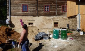 Omítky pláště Kittelova domu.